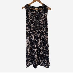 Weekend by Max Mara Dress Black Floral Print Semi-Sheer Midi Dress US8